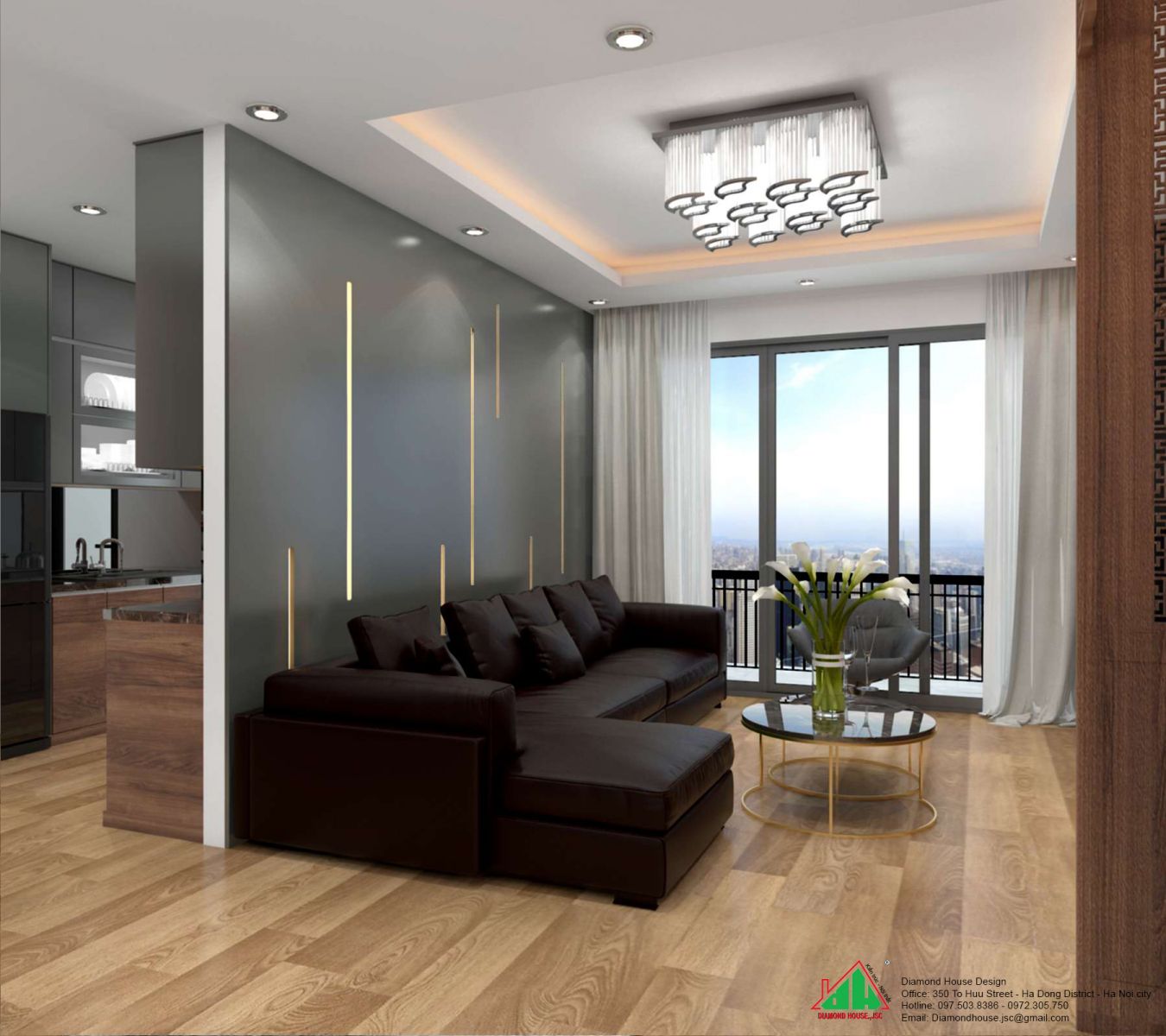 Thiết kế chung cư đẹp căn hộ 110m2